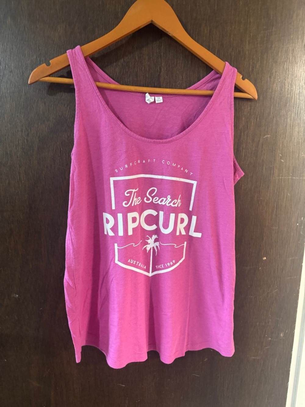 Rip Curl Pink Logo Scoop Neck Tank